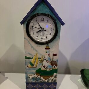 Jim Shore rare Heartwood Creek Collection Coastal Scene Lighthouse Clock